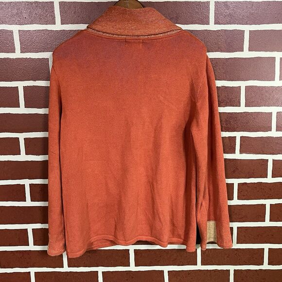 Beautiful Glenmont Design Orange Women’s Medium Sweater Large Buttons Lagenlook - Picture 4 of 6